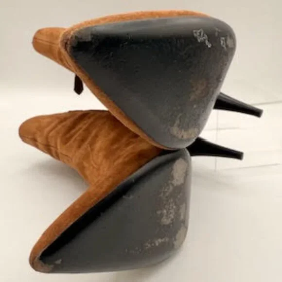 AllSaints Brown Suede Pointed Toe Stiletto Ankle Boots Western Chic 41 (10) - Picture 12 of 16